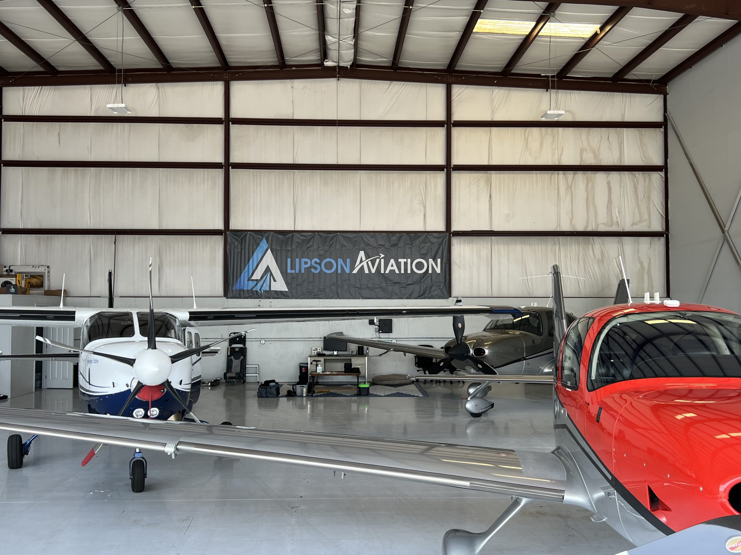 Lipson Aviation hangar at Brackett Field Airport